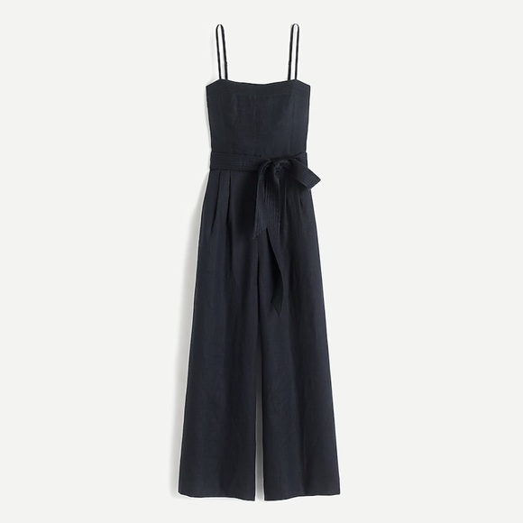 J. Crew Pants - J. Crew Tie-Waist Linen Jumpsuit, Black